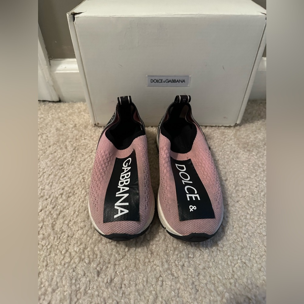 Dolce and Gabbana pink and black logo girls sneakers